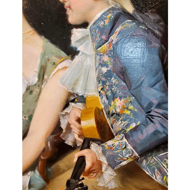 Giancarlo Cerri -Seducing a Court Mistress With a Song-19th Century Oil Painting For Sale - Image 4 of 11