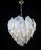 Vintage chandelier with leaves of real, original murano opal glass, mazzega style, 1980s. Round in shape, suitable for any...