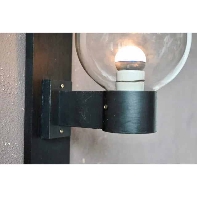 1980s Minimalist Modern Wall Light Glass and Metal Ball Lighting Fixture, 1980s For Sale - Image 5 of 10