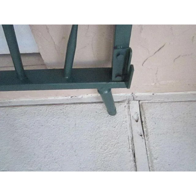 Vintage Twin Headboard Footboard and Rails Dark Green New Paint From the 1940s - Set of 2 For Sale - Image 9 of 13