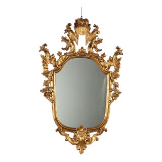 19th Century Carved and Gilded Wood Mirror, Italy For Sale