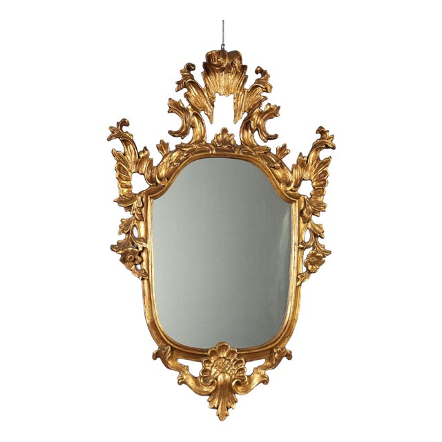 19th Century Carved and Gilded Wood Mirror, Italy For Sale