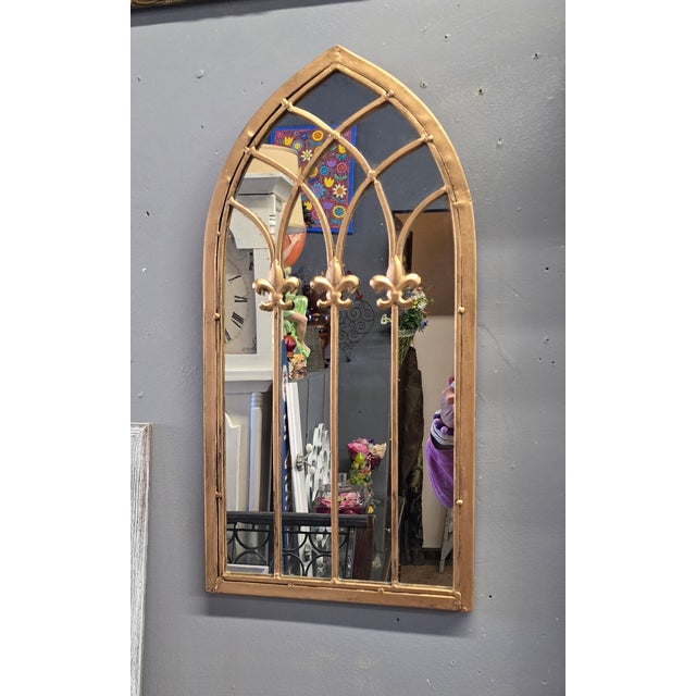 1960s Vintage Cathedral Style Wall Mirror For Sale - Image 5 of 5