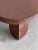 W52 D24 H14.25 Item has been fully restored. Stained with a dark walnut finish. Smaller in size perfect for curved sofas....