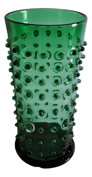Big Vintage Green Glass Vase, 1970s