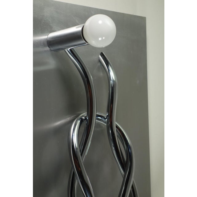 Vintage Missaglia Wall Lamp in Steel by Giacomo Benevelli, 1970s For Sale - Image 4 of 14