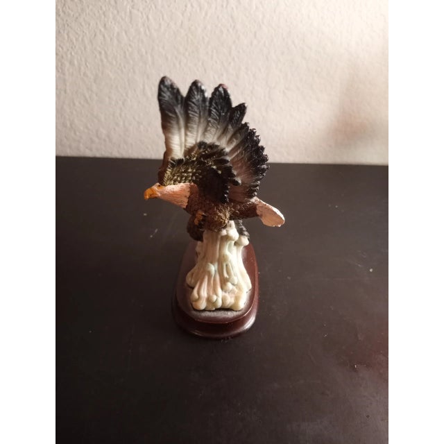 Brown American Bald Eagle Resin Sculptures - Set of 2 For Sale - Image 8 of 12