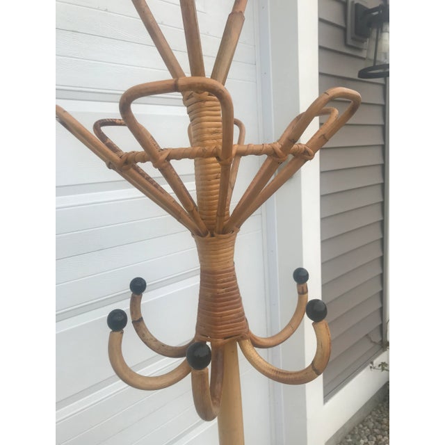 Vintage Mid Century Mod Italian Atomic 1950's Bentwood Bamboo Floor Hat Coat Rack Stand For Sale - Image 9 of 11