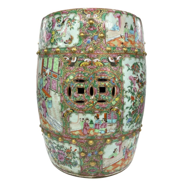 Circa 1880 Chinese Export Porcelain Canton Famille Rose Medallion Garden Seat For Sale - Image 13 of 13