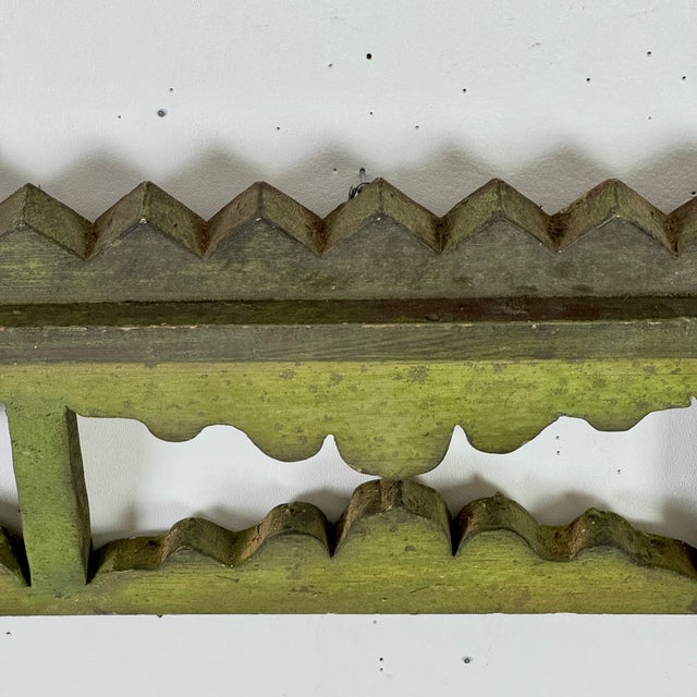 Majestic Architectural Salvage Ornamental Painted Wood Frieze/Valance Decorative Element C. Late 19th American Victorian Design For Sale - Image 12 of 13