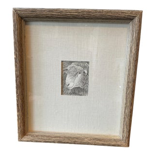 Early 21st Century Small Pencil Drawing Of Sheep Signed McNelly For Sale