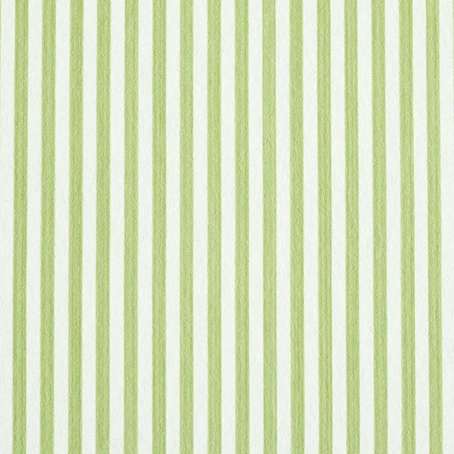 Sample - Schumacher Edwin Stripe Narrow Wallpaper in Leaf For Sale