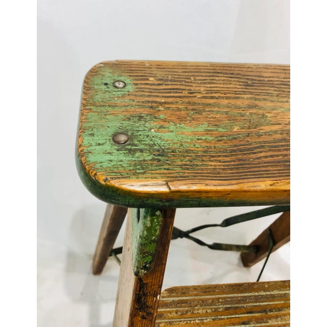 Early 20th Century Antique Wooden Step Stool Table For Sale - Image 9 of 13