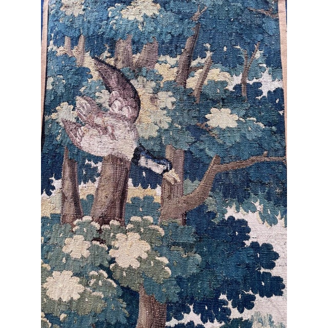 18th Century Verdure Tapestry With Duck Flying For Sale - Image 10 of 14