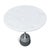 Deco modern round white marble top side table with nickel finish iron pedestal base. Each table may have variations in...