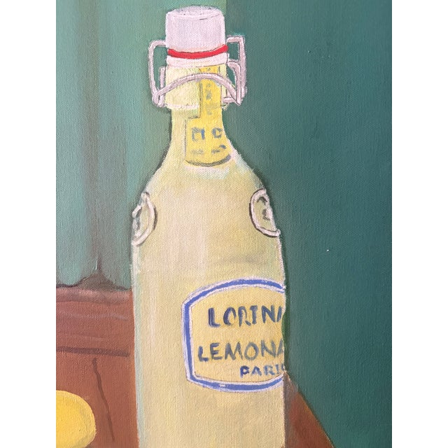 Wood Original Still Life Lemons and Lemonade Oil on Canvas by John De Martino For Sale - Image 7 of 11
