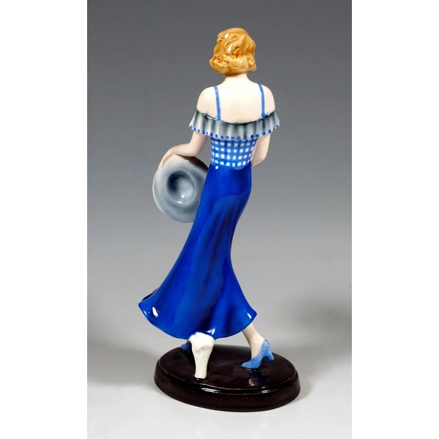 Art Deco Girl with Hat Figurine by Stephan Dakon, 1935 For Sale - Image 3 of 6