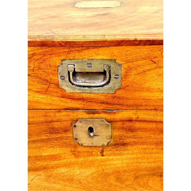 Mid 19th Century Small 19th Century Camphor Wood Campaign Trunk, 1860s For Sale - Image 5 of 13