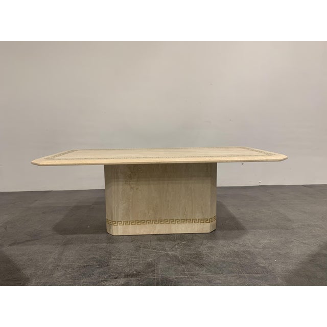 Vintage Travertine Coffee Table and Side Tables, 1980s, Set of 3, in Good conditions. Designed 1980 to 1989