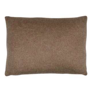 Schumacher Dixon Mohair 16" Lumbar Pillow In Driftwood For Sale