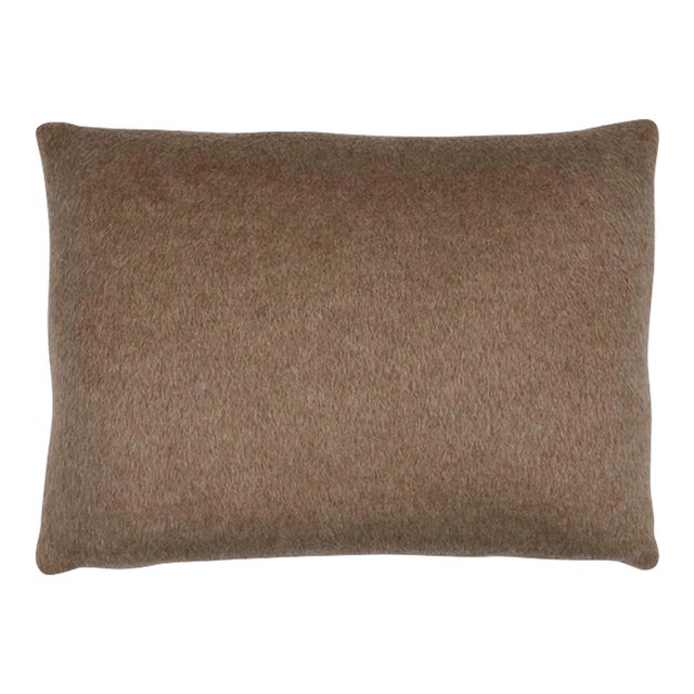 Schumacher Dixon Mohair 16" Lumbar Pillow In Driftwood For Sale
