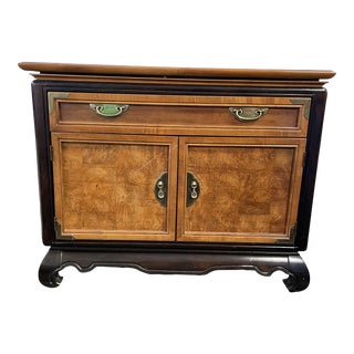 1970s Broyhill Premier Collections Chinoiserie Slide Top Dry Bar For Sale