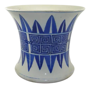 19th Century Antique Chinese Blue and White Brush Pot