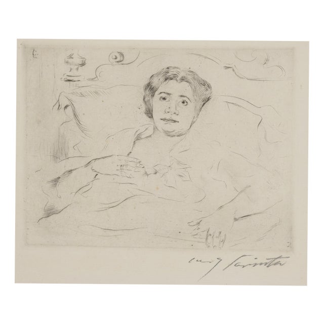 Lovis Corinth, In Bed, 1909, Etching For Sale