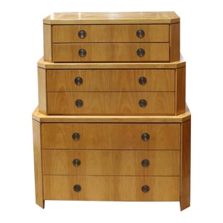 Charles Pfister for Baker Primavera Art Deco Style Stacked Chest of Drawers For Sale