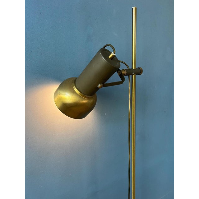 Vintage Brass Floor Lamp with Adjustable Spot For Sale - Image 3 of 11