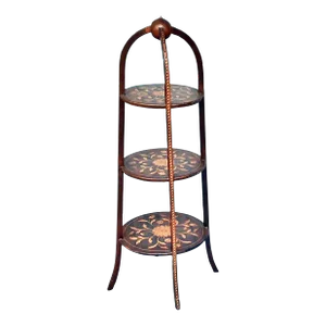 1900s Inlaid 3 Level Display Etagere' Shelf