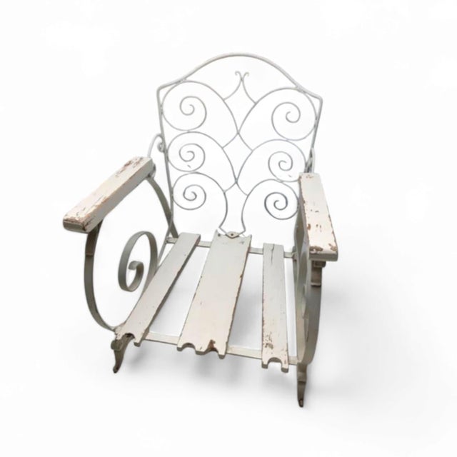 1920s Vintage Wrought Iron Chair, 1920s For Sale - Image 5 of 6