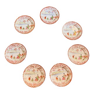 Antique Chinoiserie Plates- Set of 7 For Sale