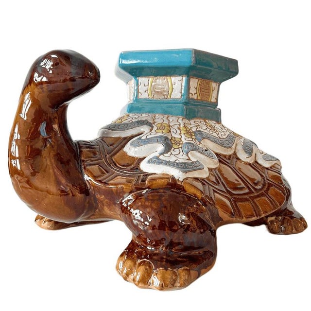 Vintage Ceramic Turtle Plant Table, 1970s For Sale - Image 4 of 4