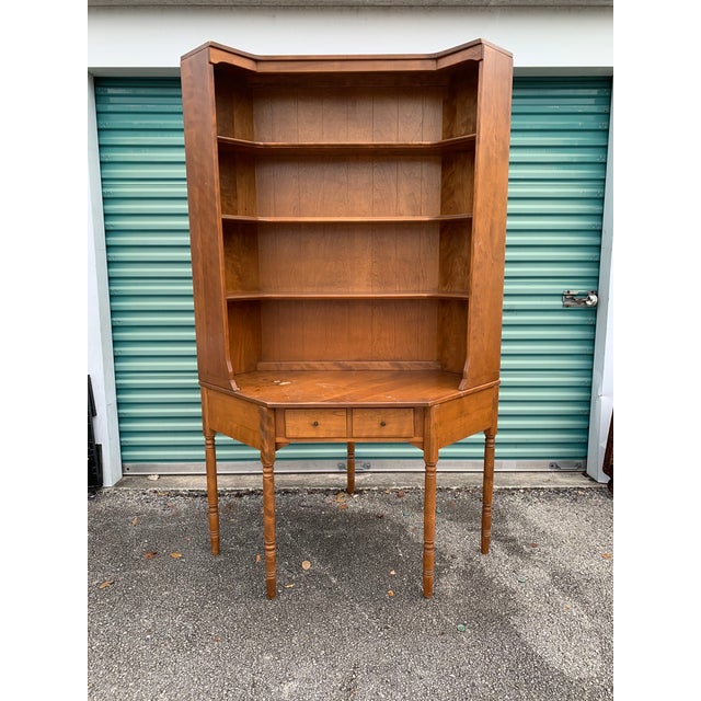 1970s Ethan Allen Early American Corner Desk With Matching Side