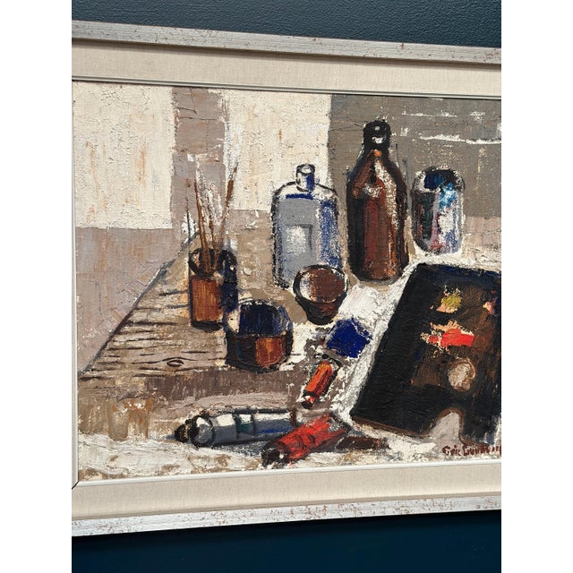 Eric Lundberg, The Work Table Atelier, 1960s, Oil on Canvas For Sale - Image 13 of 18
