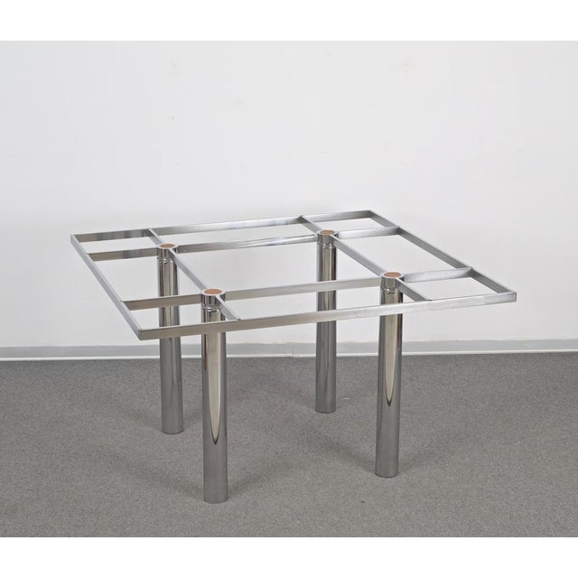 Glass Andre Dining Table in Chrome & Smoked Glass attributed to Tobia Scarpa for Gavina, Italy, 1968 For Sale - Image 7 of 18
