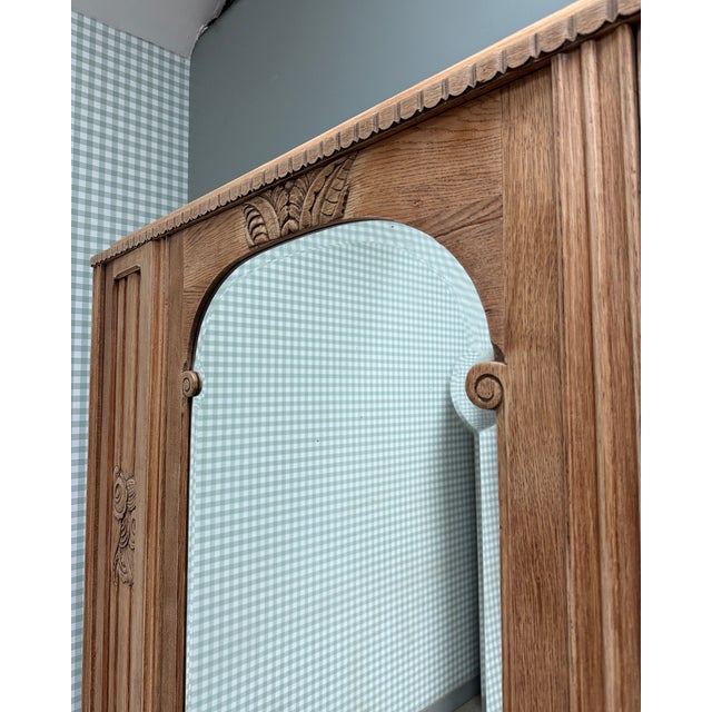 Art Deco Three-Door Oak Wardrobe, 1930s For Sale - Image 8 of 12