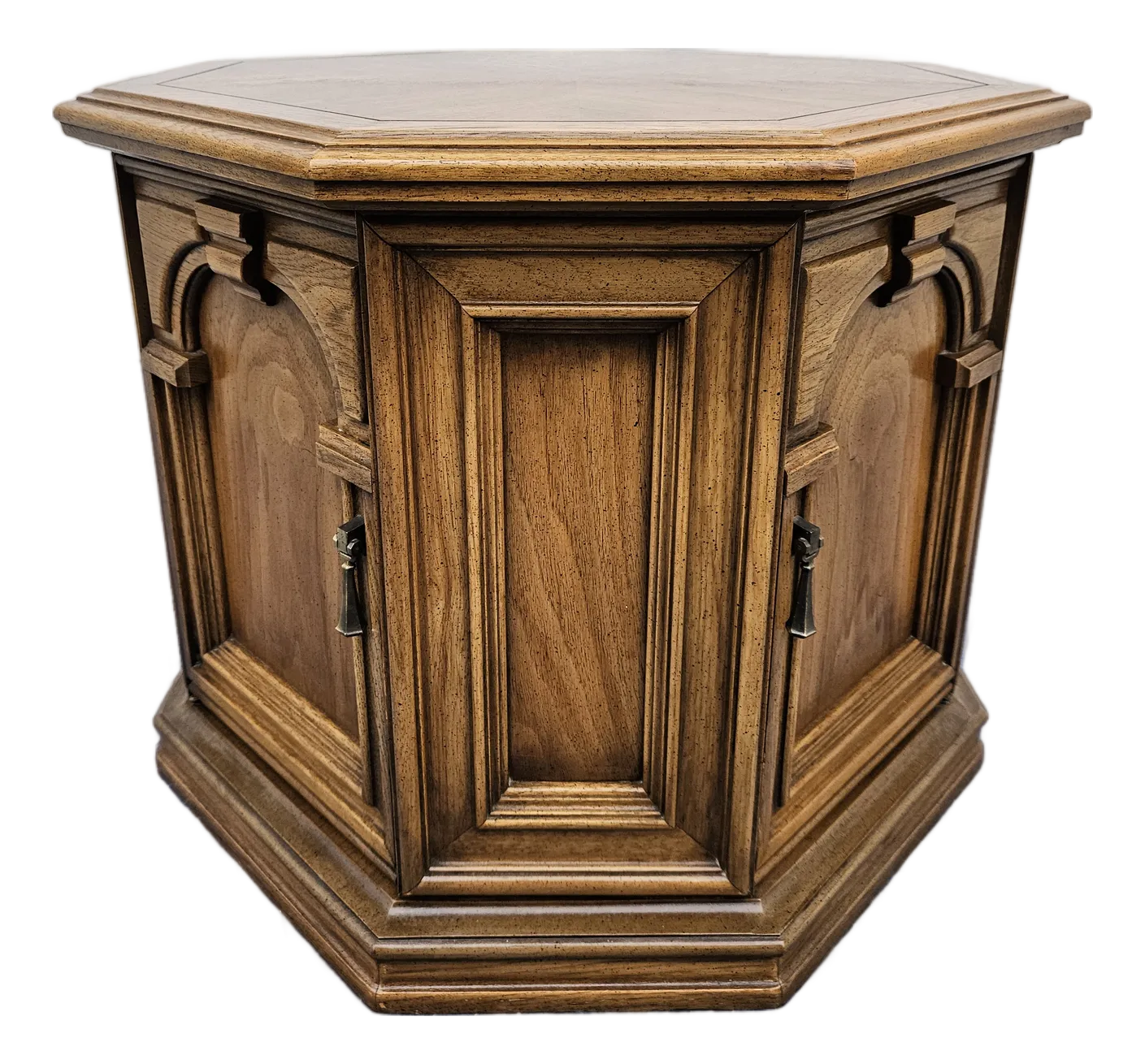 Octagon Side Table Storage Cabinet | Chairish