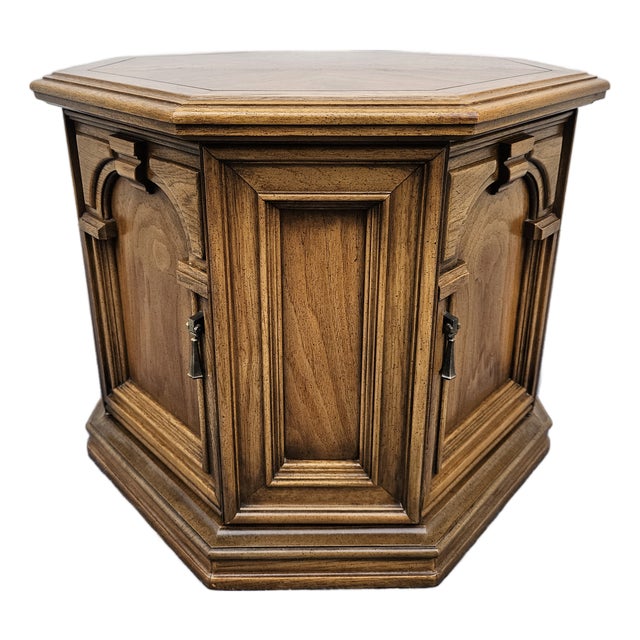 Octagon Side Table Storage Cabinet For Sale
