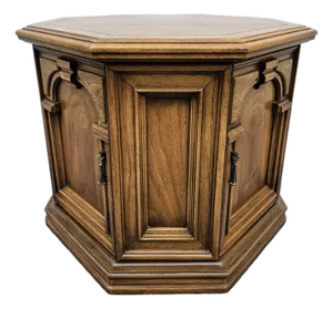 Octagon Side Table Storage Cabinet