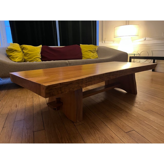 Brutalist Coffee Table in Elm For Sale - Image 8 of 11