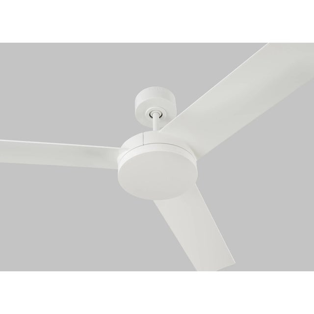 Metal Visual Comfort Fan 56" Cirque in Matte White For Sale - Image 7 of 8