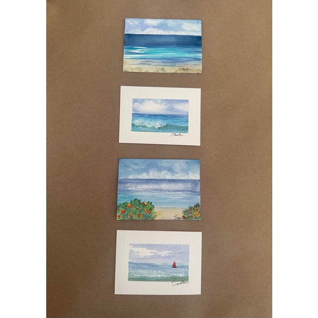Capture the refreshing beauty of the Pacific with this set of four original miniature watercolors inspired by Hawaii’s...