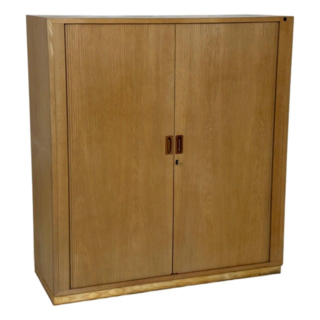 Danish Roller Shutter Cabinet For Sale