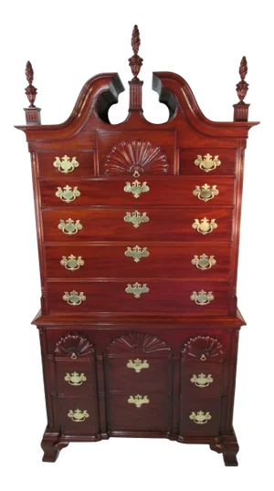 Vintage Custom Solid Mahogany 2 Piece Chest on Chest