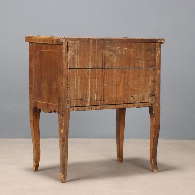 Baroque Bedside Table in Walnut and Maple For Sale - Image 9 of 10