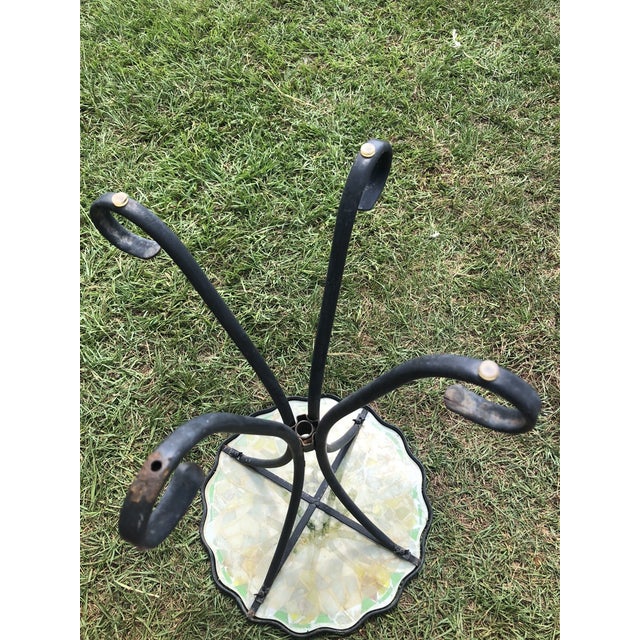 Vintage MCM Mosaic Ceramic Yellow Flower Shape Side Table For Sale In Dallas - Image 6 of 6
