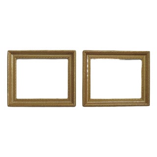 Pair of Gilt Composite Wood Picture Frames With 11" X 14" Rabbet Opening For Sale