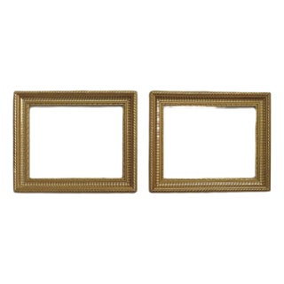 Pair of Picture Frames With 11" X 14" Rabbet Opening Gilt Composite Wood For Sale